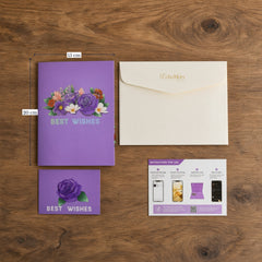 Purple Rose 3D Pop Up Card | Unique Personalized Song Keepsake