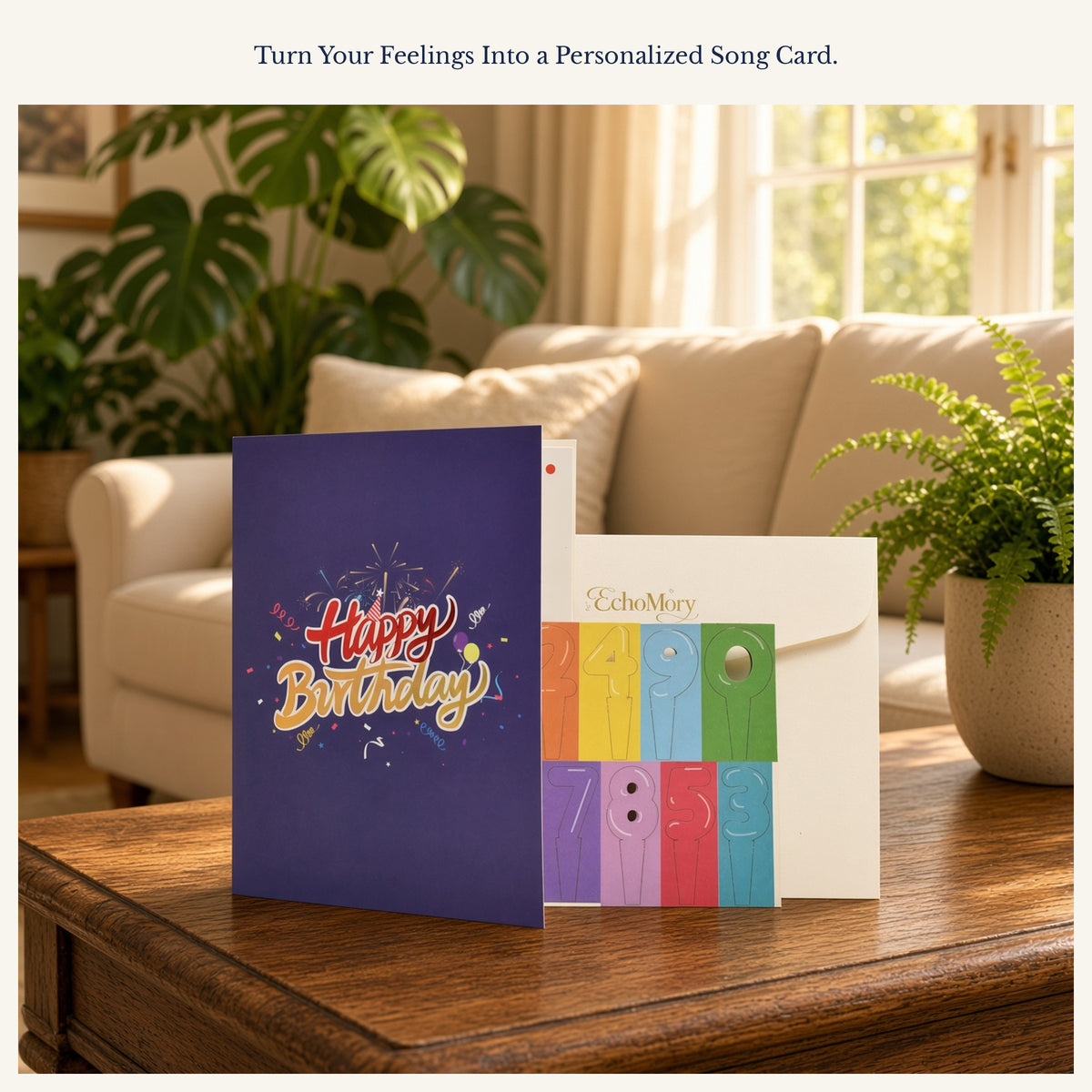 EchoMory Personalized Birthday Song Gift, Create a Custom Song for Someone Special, 3D Pop-Up Musical Birthday Card