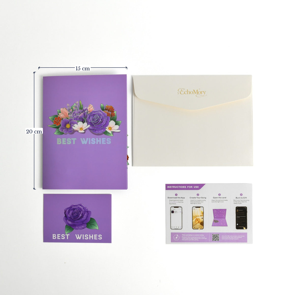EchoMory Personalized Song Gift, Custom Song Made Just for Them, 3D Pop-Up Flower Card with Music, Musical Greeting Card for Birthday, Anniversary, Valentine's Day, Mother's Day & Special Moments