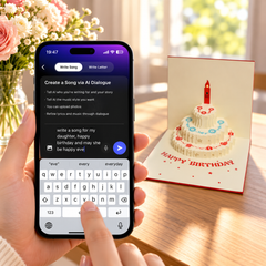 Blowable Candle Birthday Card | 3D Pop Up Cake with Custom Song