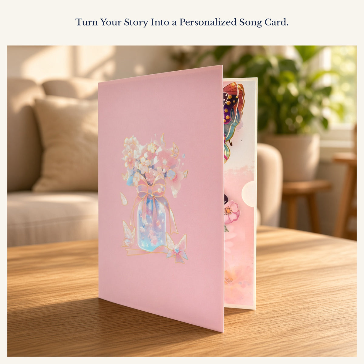 EchoMory Personalized Musical Gift – Custom Musical Greeting Card (featuring a 3D butterfly garden pop-up design), perfect for birthdays for mothers, wives, friends, girlfriends, or sisters.