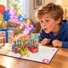 Interactive Candle Birthday Card | Musical 3D Pop Up with Custom Song