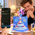 Blowable Candle Birthday Card | 3D Pop Up Cake with Custom Song
