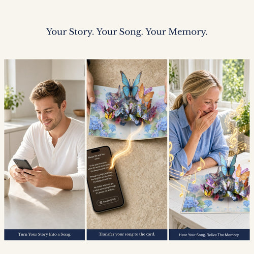 EchoMory Personalized Musical Gift – Custom Musical Greeting Card (featuring a 3D butterfly garden pop-up design), perfect for birthdays for mothers, wives, friends, girlfriends, or sisters.