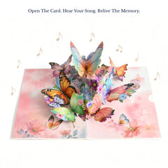EchoMory Personalized Musical Gift – Custom Musical Greeting Card (featuring a 3D butterfly garden pop-up design), perfect for birthdays for mothers, wives, friends, girlfriends, or sisters.