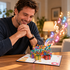 Interactive Candle Birthday Card | Musical 3D Pop Up with Custom Song