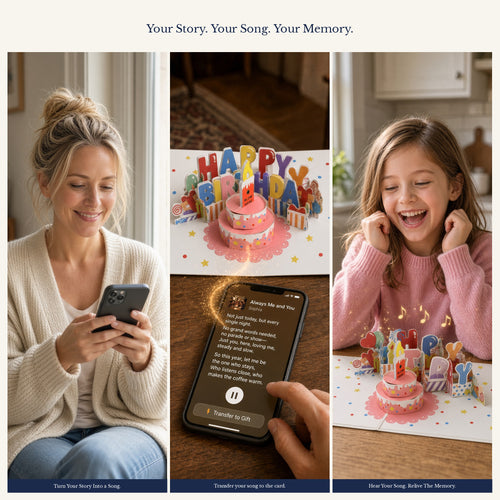 EchoMory Personalized Birthday Song Gift, Create a Custom Song for Someone Special, 3D Pop-Up Musical Birthday Card