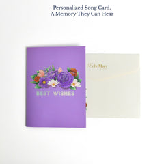 EchoMory Personalized Song Gift, Custom Song Made Just for Them, 3D Pop-Up Flower Card with Music, Musical Greeting Card for Birthday, Anniversary, Valentine's Day, Mother's Day & Special Moments