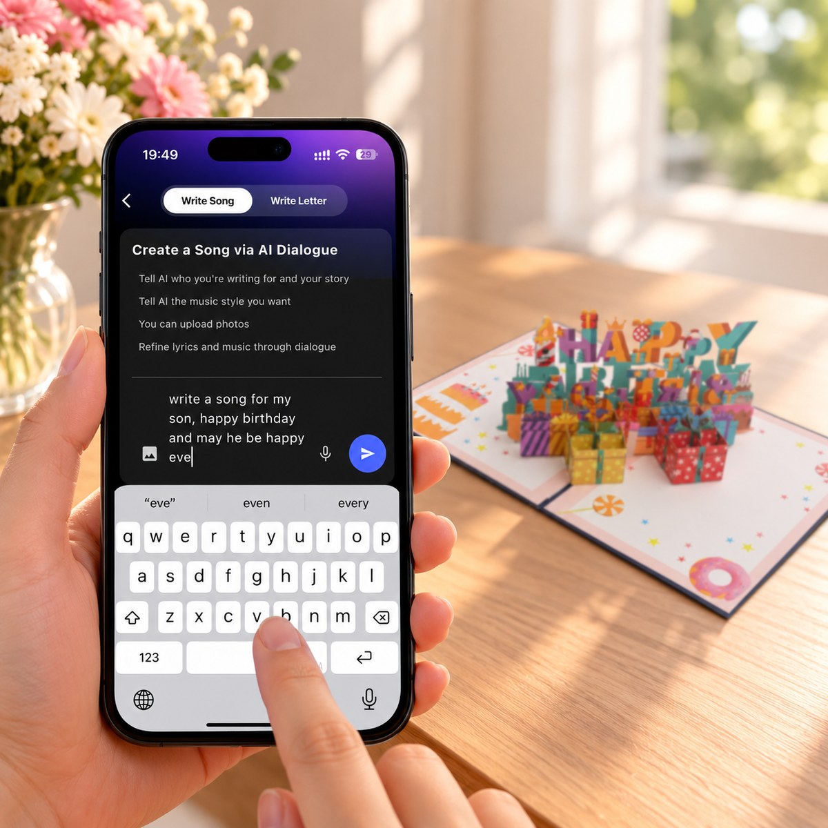 Interactive Candle Birthday Card | Musical 3D Pop Up with Custom Song