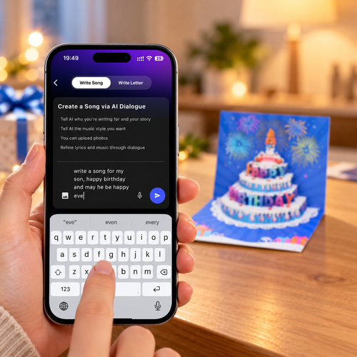 Blowable Candle Birthday Card | 3D Pop Up Cake with Custom Song