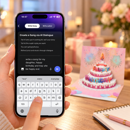 Blowable Candle Birthday Card | 3D Pop Up Cake with Custom Song