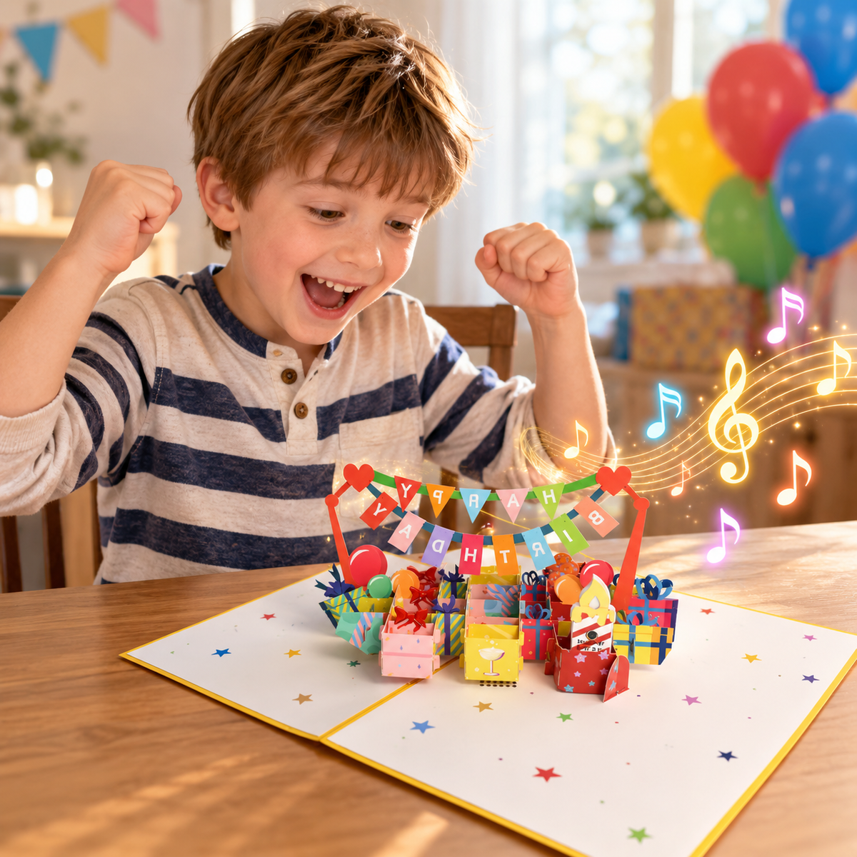 Interactive Candle Birthday Card | Musical 3D Pop Up with Custom Song