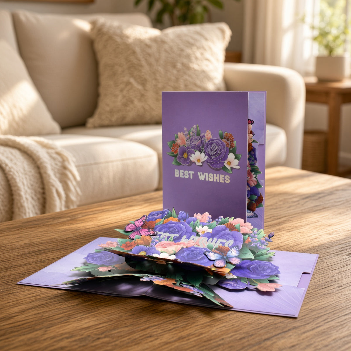 Purple Rose 3D Pop Up Card | Unique Personalized Song Keepsake