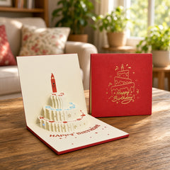 Blowable Candle Birthday Card | 3D Pop Up Cake with Custom Song