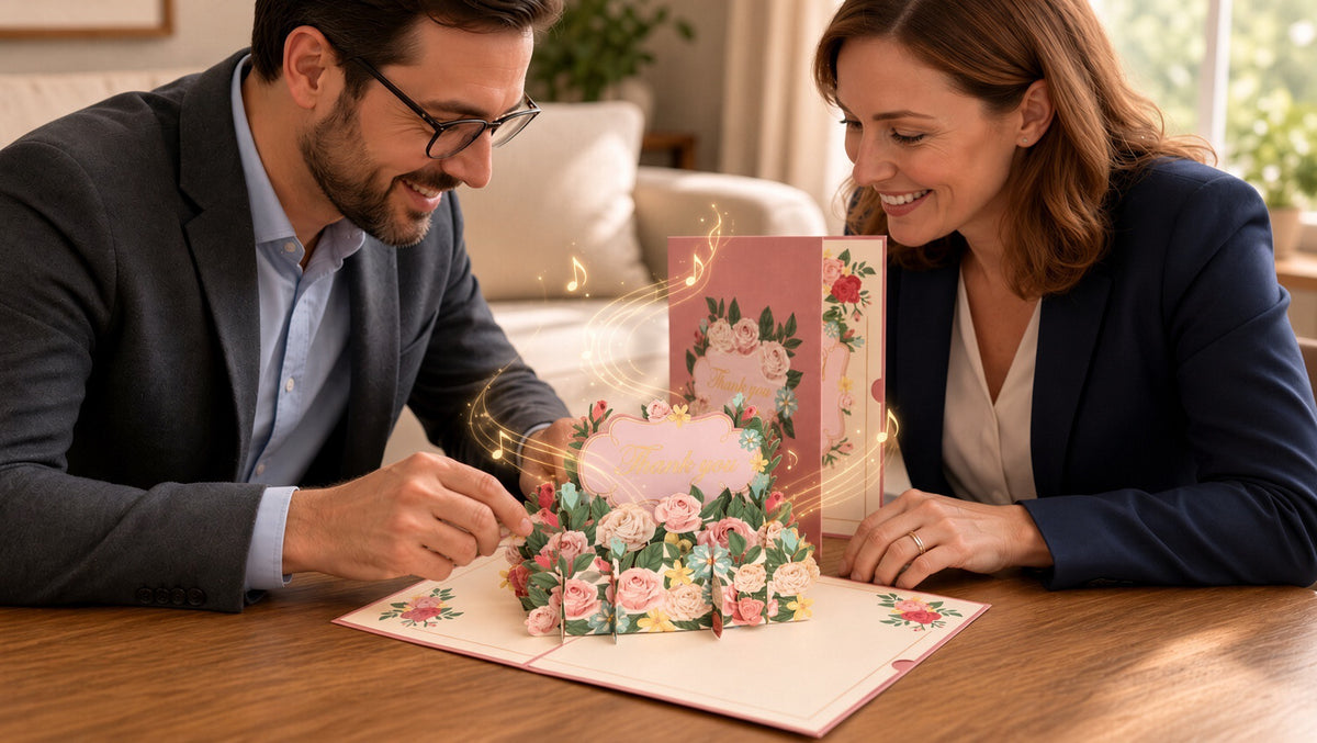 Pink Rose 3D Pop Up Card