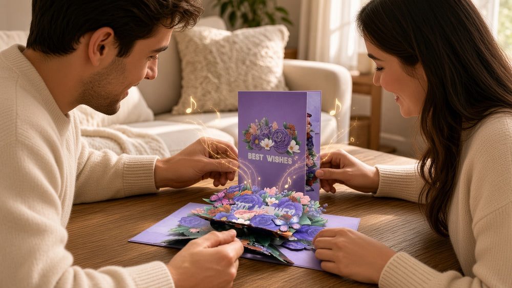 Just Because Gift personalized song card gifting scene