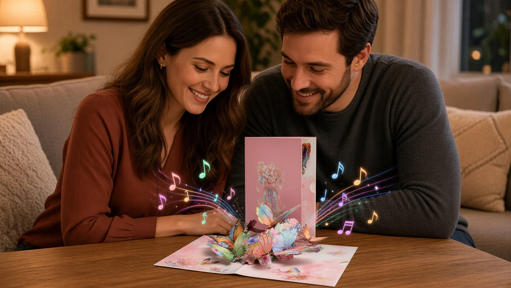 Gift for Wife personalized song card gifting scene